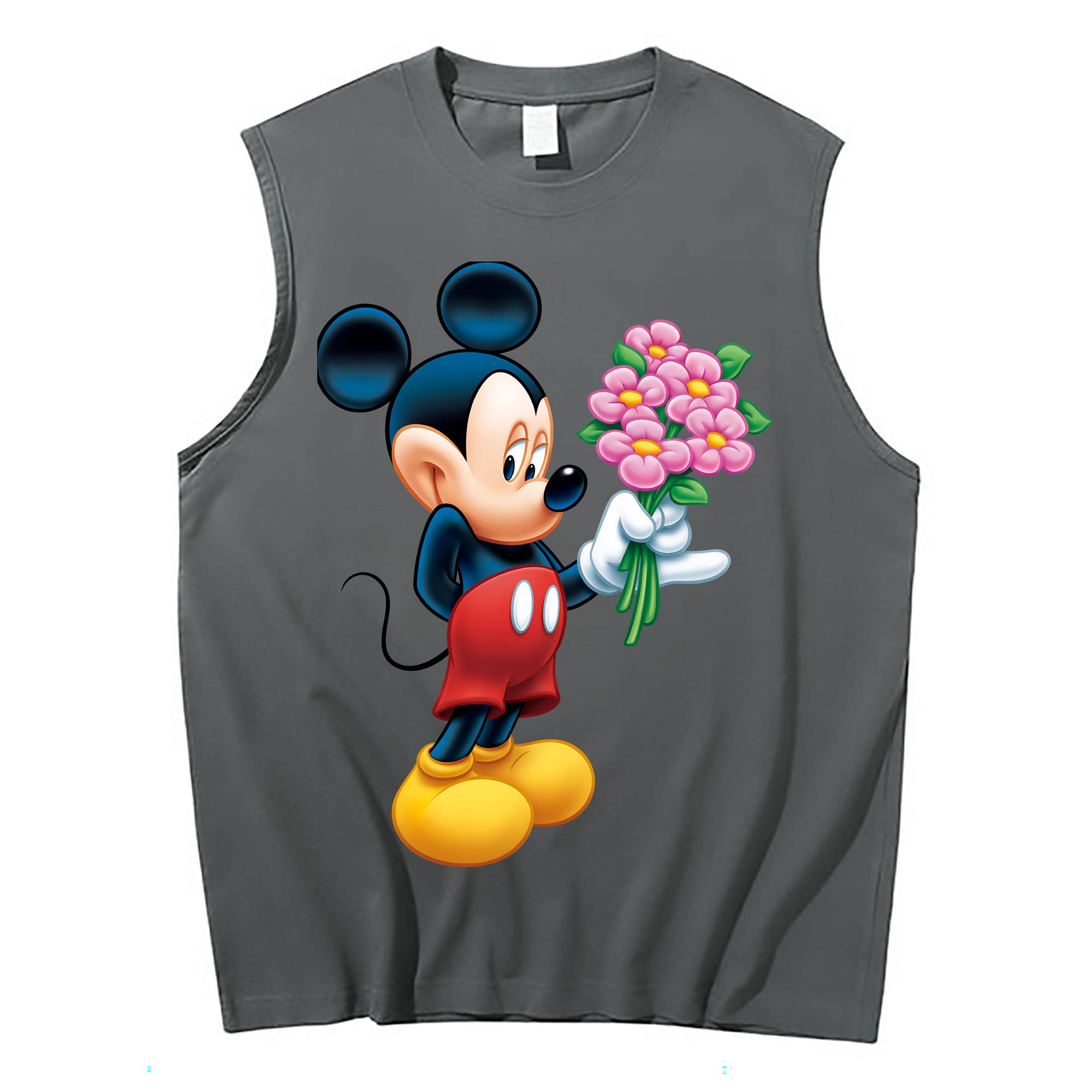 （画像用） ミッキーマウス Mickey Mouse コットン100％タンクトップ（フロントプリント）